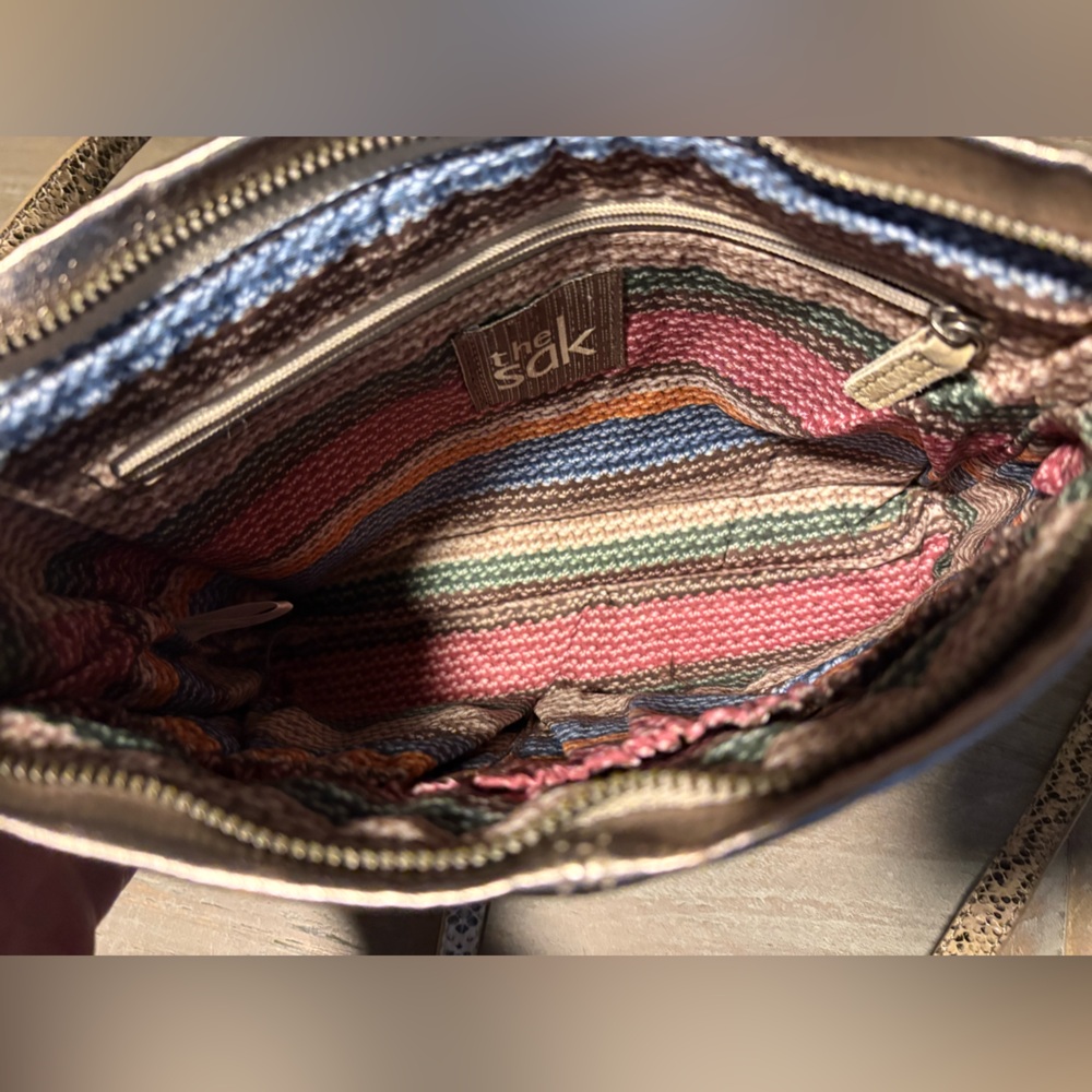 The Sak Metallic Crossbody with Snake-Print Trim - Picture 3 of 14